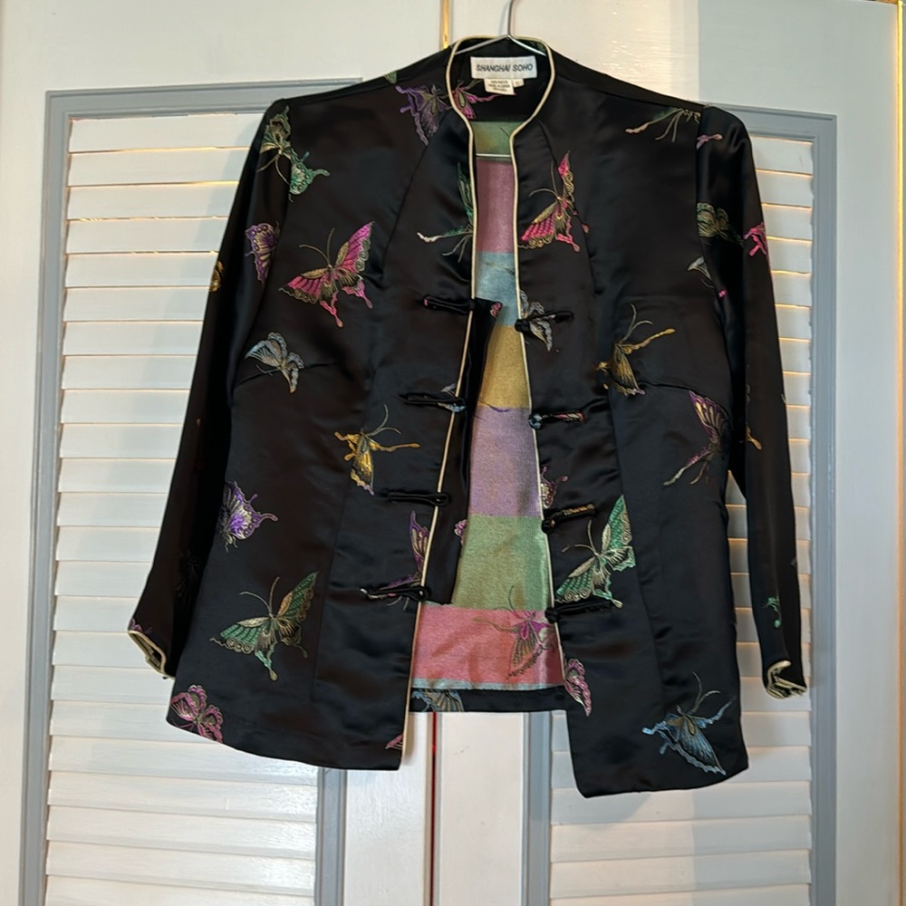 Shanghai SoHo Butterfly Print Asian Jacket